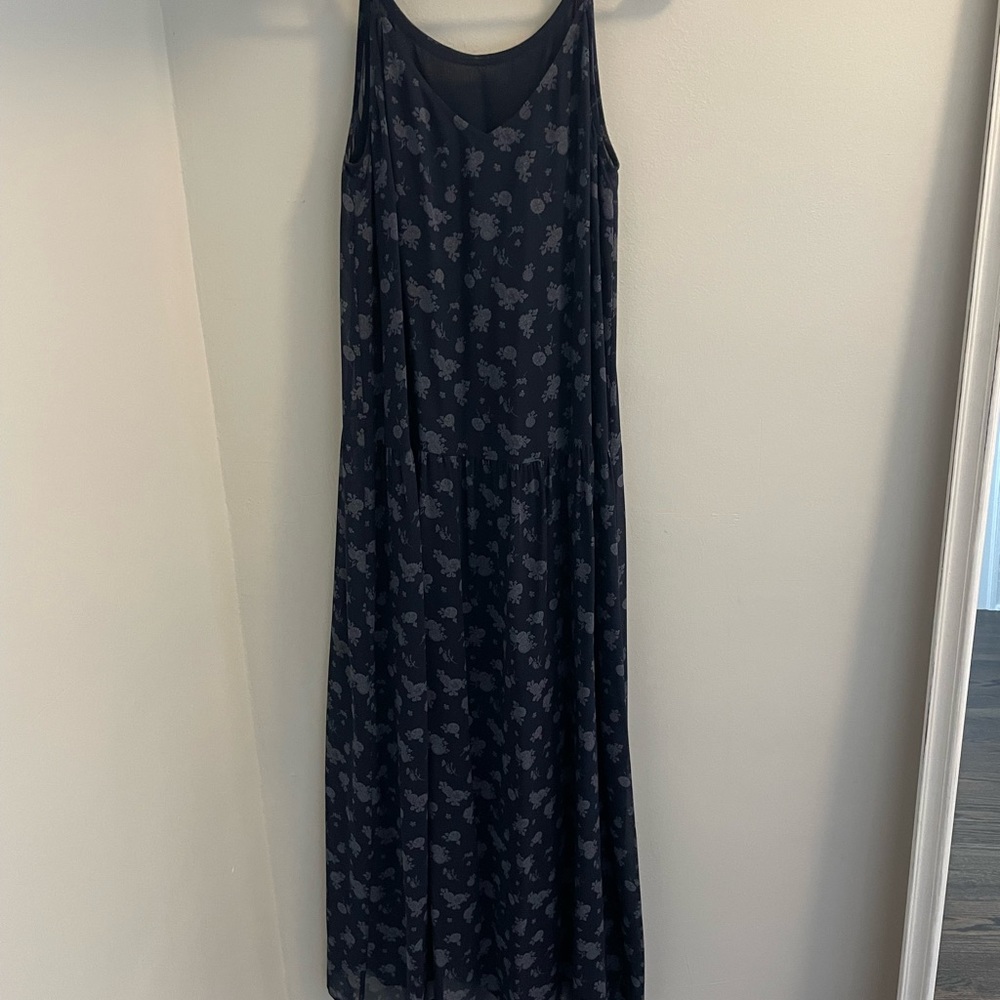 Vince spaghetti strap silk midi dress